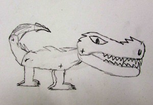 Sketch for a monster puppet at childrens art club