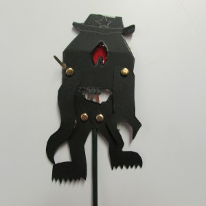 Monster shadow puppet made at children's art club