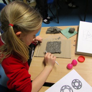 Making Patterned Tiles at the Children's Art School after school club