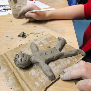 Clay Model of a Man at Children's Art School After School Art Club