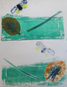 Print inspired by the natural world at the half-term printmaking workshop at the Children's Art School with artist, Chrys Allen