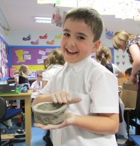 Clay modelling at the children's art school after school club led by artist, Karen Logan