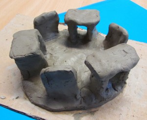 Model of Stonehenge created in the children's art school after school club led by artist, Karen Logan