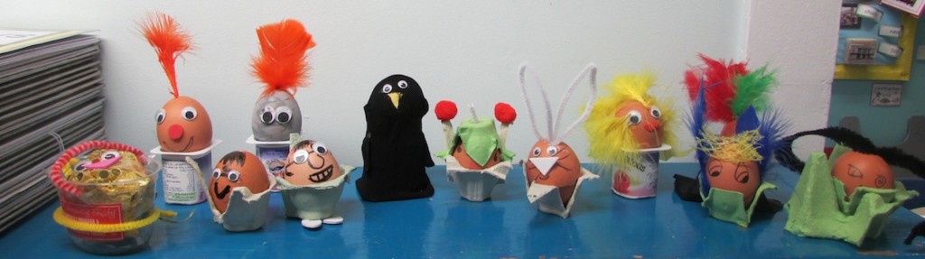 Decorated Easter Eggs at the Children's Art School after school art club led by artist, Karen Logan