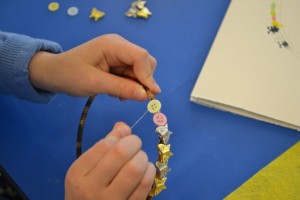 Making hairbands at the Children's Art School holiday course with Charlene Braniff