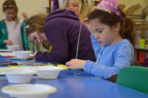 Making necklaces at the Children's Art School holiday jewellery-making course with Charlene Braniff