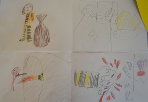 Storyboard created for Children's Art School holiday illustration course led by Pencil and Help