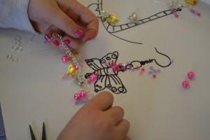 Making charm bracelets at the Children's Art School holiday jewellery-making course with Charlene Braniff