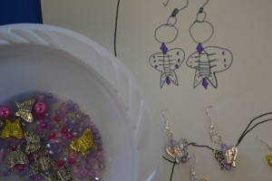 Making earrings at the Children's Art School holiday jewellery-making course with Charlene Braniff